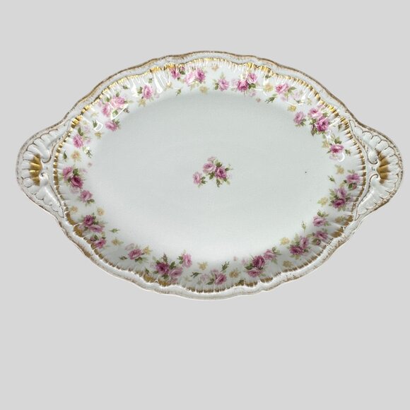 Theodore Haviland Limoges‎ France Floral Oval Serving Platter Set With Gold Trim - Picture 6 of 16